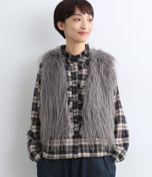 シャギーベスト(グレー-F)