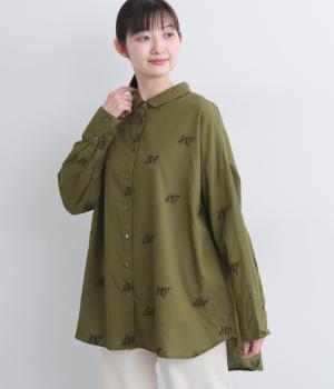 刺繍ロングシャツ