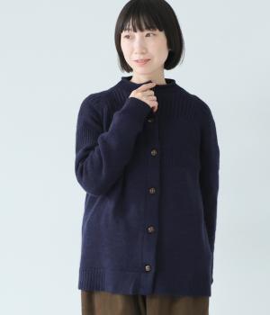 イタリーウールクルーカーディガン(ネイビー-F)