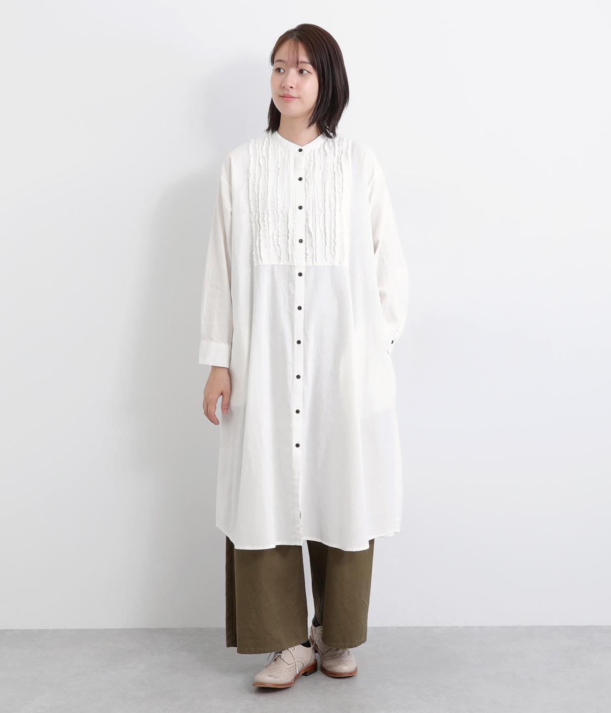 シャリシャリオックスフリンジワンピース(ホワイト-F)