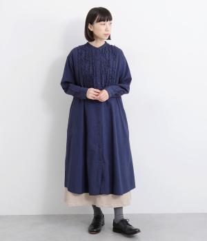 シャリシャリオックスフリンジワンピース(ネイビー-F)