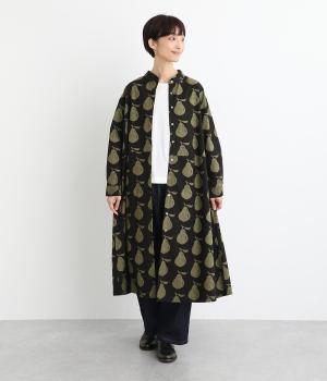 シーチングラフランスプリント切替ワンピース(ブラック-F)