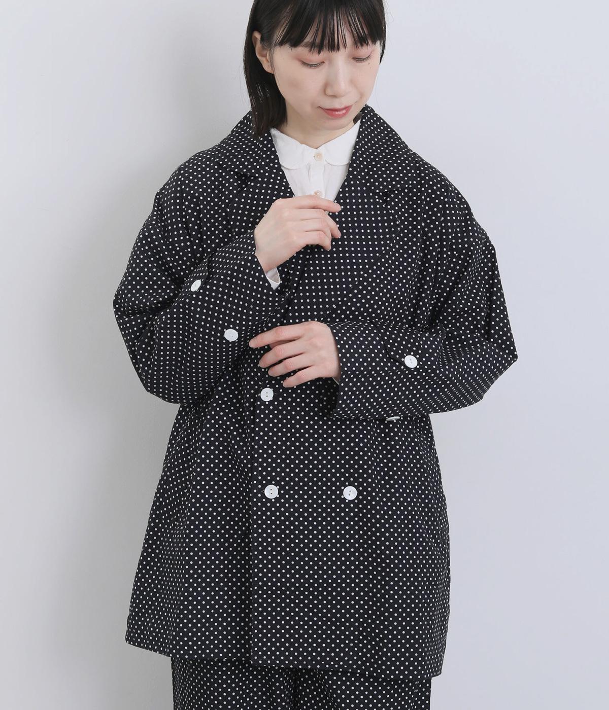 ツイルプリントショートトレンチ(ドット柄-F)