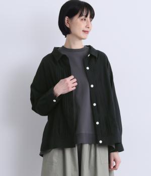 シャリシャリオックス　ピンタックジャケット(ブラック-F)