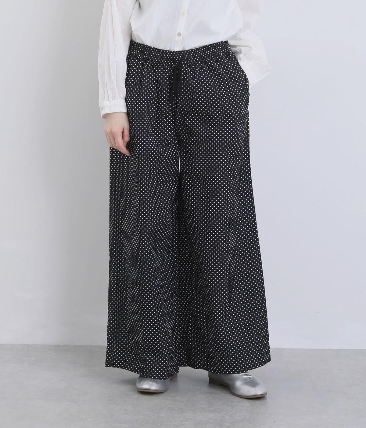 ツイルプリントワイドパンツ(ドット柄-F)