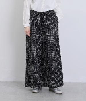 ツイルプリントワイドパンツ(ドット柄-F)