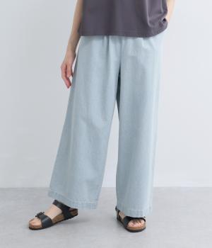 コットンデニム　ワイドパンツ