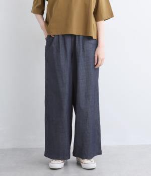 コットンデニムワイドパンツ(ネイビー-F)