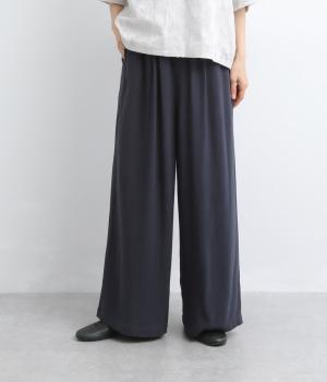 ビスコースリネンワイドパンツ(ネイビー-F)