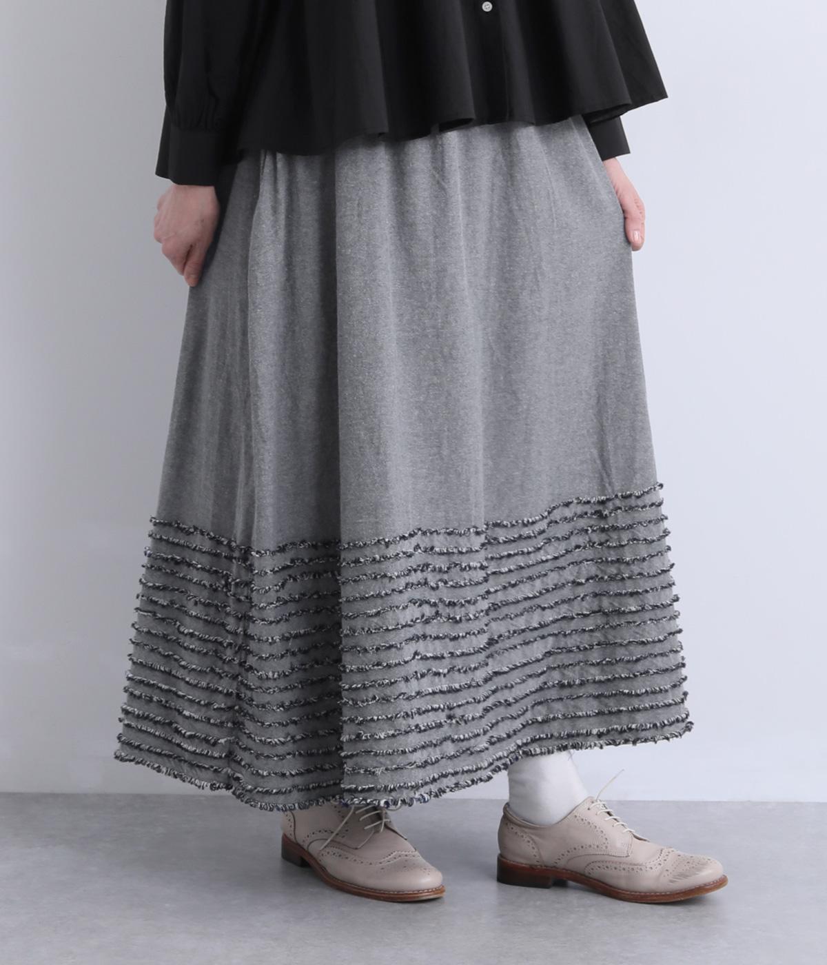 シャリシャリオックス　フリンジスカート(ネイビー-F)