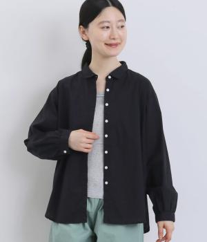 シーチング無地レギュラーシャツ(ブラック-F)