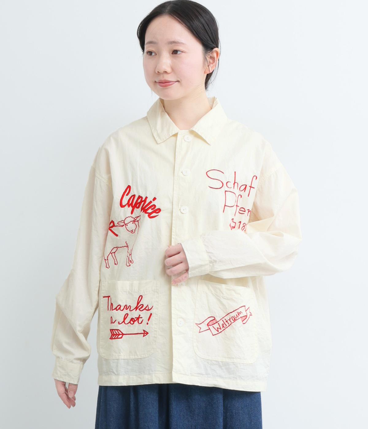 ツイル刺繍カバーオール(ナチュラル-F)