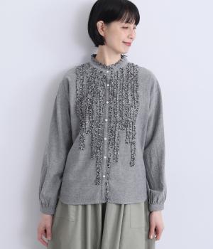 シャリシャリオックス　フリンジシャツ(ネイビー-F)