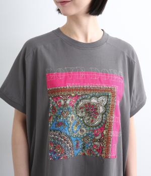コットン天竺　バンダナロゴ刺繍Tee