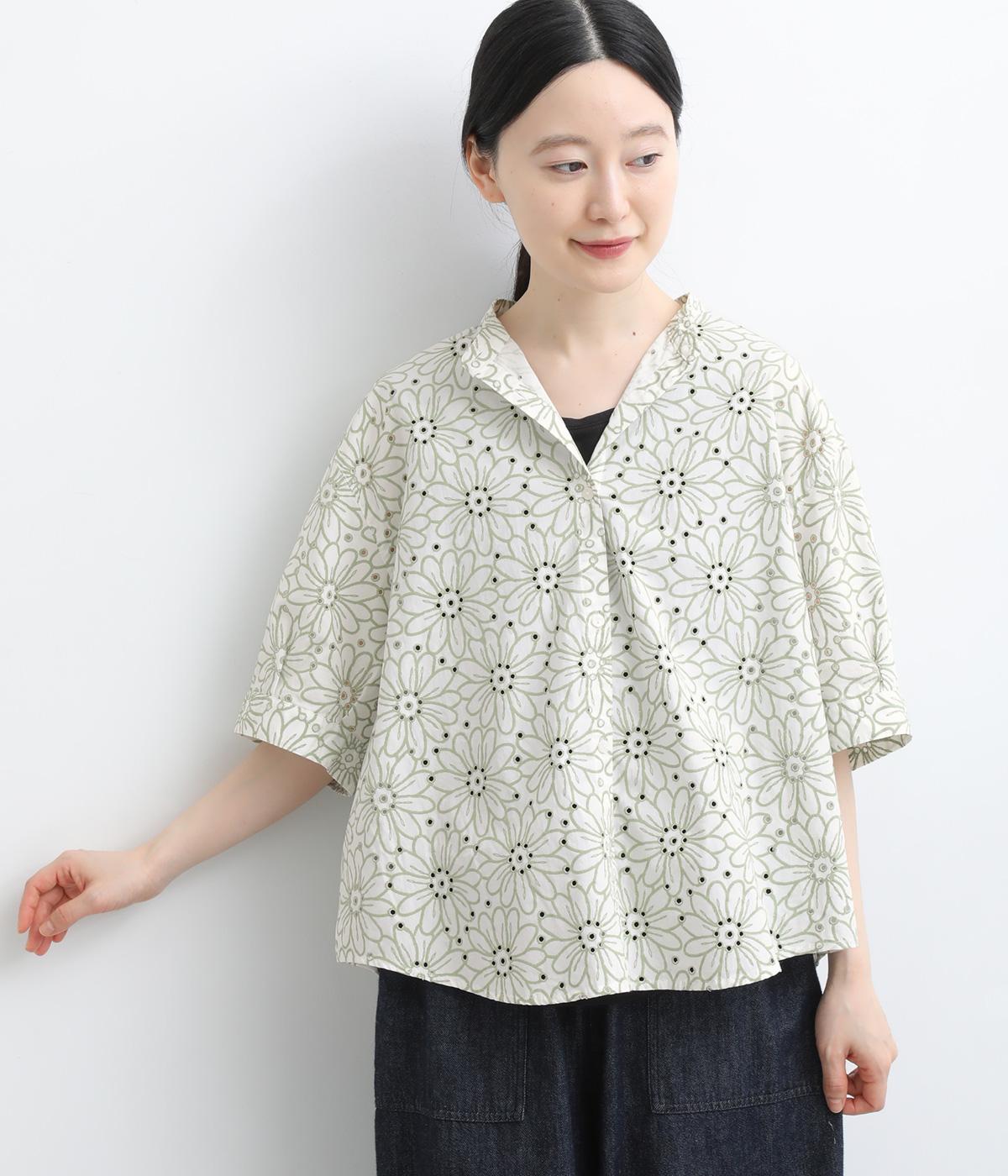 花柄刺繍ワイドシャツ｜fu_dueka::（エーカ）の商品詳細