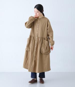 50Sコットンツイル　コートワンピース(ベージュ-F)
