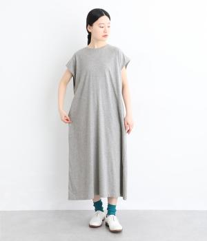 コットン良質天竺　フレンチスリーブワンピース