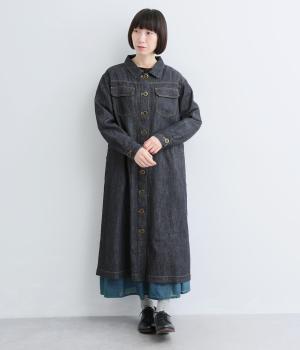 コットンデニムワンピース（ネイビー・F）