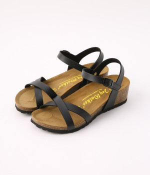 クロスヒールサンダル(ブラック-36)