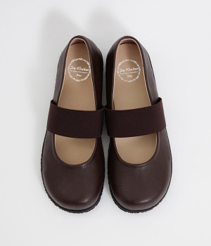 ゴムバンドパンプス(ブラウン-230)