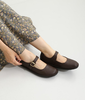 サイドベルトシューズ(ブラウン-230)