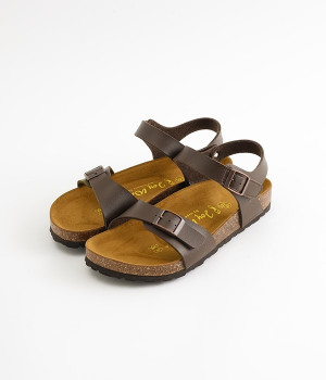 ワンベルト　アンクルストラップサンダル(ブラウン-35)