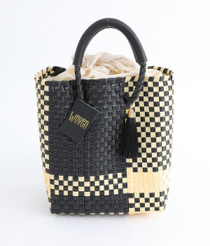 メルカドバッグ　MINI TOTE(ブラック×クリーム-ONESIZE)