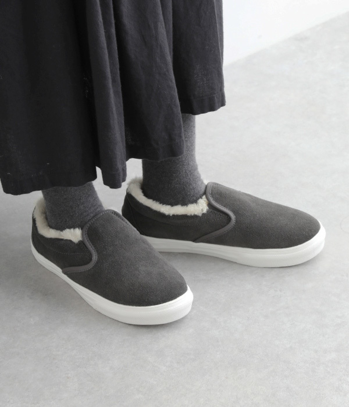 Wilder　ボアスニーカー(チャコール-6)