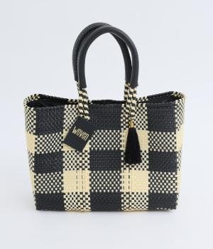 メルカドバッグ SMALL HANDLE LOW(BLK CREAM PLAID-F)