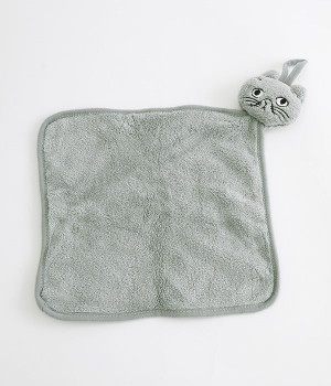 Matsuo Miyuki Cat Face Towel(Light Gray-ONESIZE)