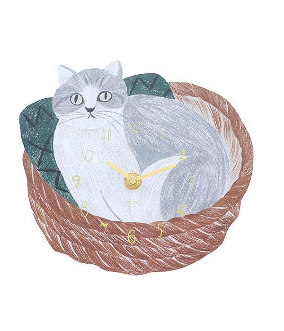 Matsuo Miyuki Diecut clock(Cat in the basket-ONESIZE)