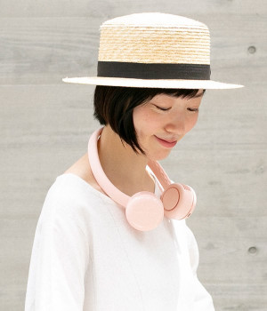 羽根なし首かけポータブル扇風機(ピンク-ONESIZE)