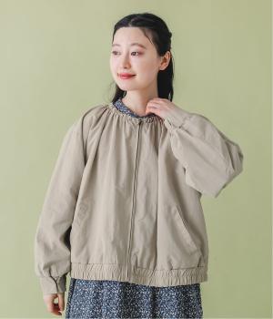 撥水ナイロンギャザーネックブルゾン