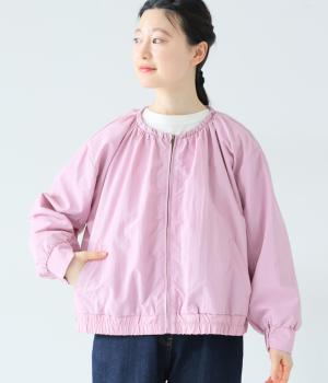 撥水ナイロンギャザーネックブルゾン(ソフトピンク-F)