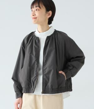 撥水ナイロンギャザーネックブルゾン(チャコール-F)