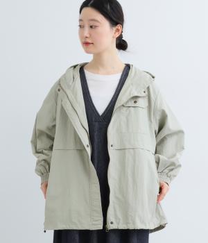 撥水ナイロンフードブルゾン(ミント-F)