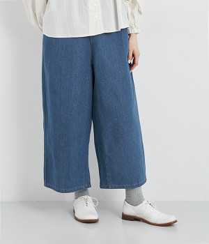 10OZデニムワイドパンツ(ブルーデニム-ONESIZE)