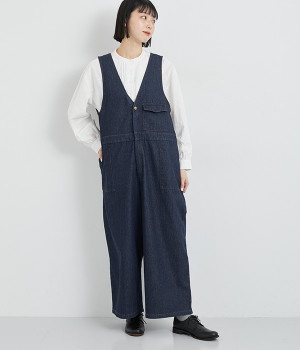 10OZデニムサロペット(ネイビーデニム-ONESIZE)