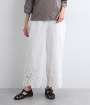 キャンブリックスカラップ刺繍パンツ(ホワイト-ONESIZE)