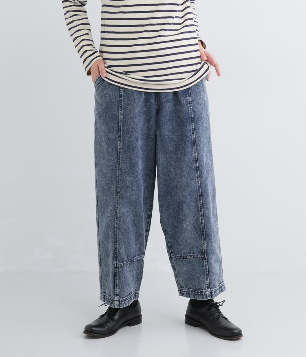 カラーデニムコクーンパンツ(ネイビー-F)