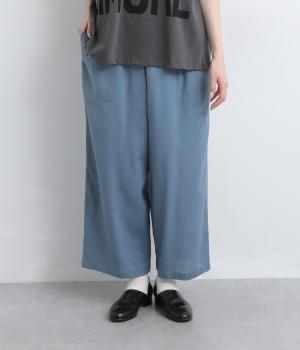 リネンレーヨンベイカーパンツ(ブルー-F)
