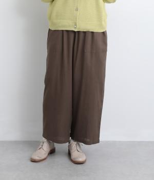 リネンレーヨンベイカーパンツ(ブラウン-F)