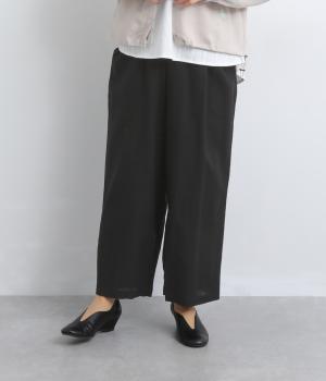 リネンレーヨンベイカーパンツ(ブラック-F)