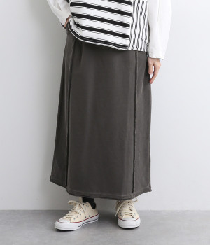 裏毛ピグメントバイオ加工ナロースカート(チャコール-ONESIZE)
