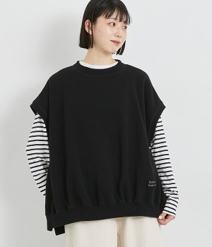 裏毛バイオ加工ベスト(ブラック-ONESIZE)