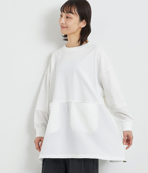 天竺ドッキングプルオーバー(オフホワイト-ONESIZE)