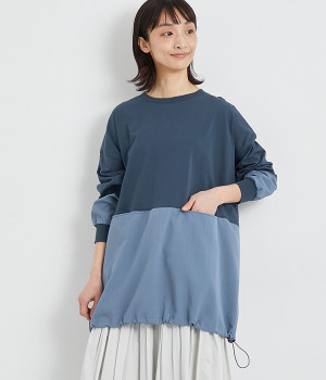 天竺ドッキングプルオーバー(ネイビー-ONESIZE)