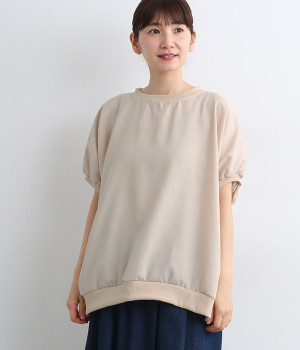 リネンライク布帛ドルマンプルオーバー(アイボリー-ONESIZE)