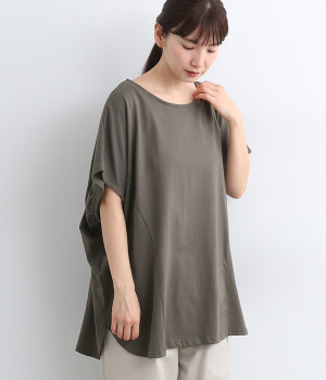 強撚天竺ドルマンプルオーバー(チャコール-ONESIZE)