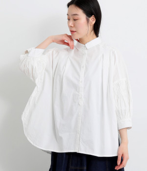 タイプライター ピンタックブラウス(オフホワイト-ONESIZE)